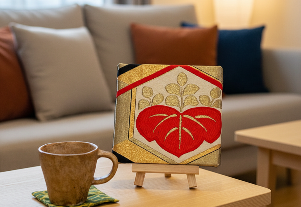 帯地アートパネル Japanese Vintage Obi Fabric Art Panel / Wall Decor