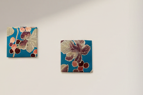 Kimono Wall Art / Japanese Vintage Silk Textile Panel / Framed Fabric Art / Wabi Sabi Decor / Unique Japanese Interior【KP2-06】