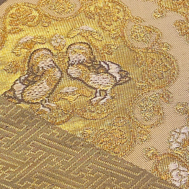 おしどり【正絹帯ファブリックパネル大】OPB-5