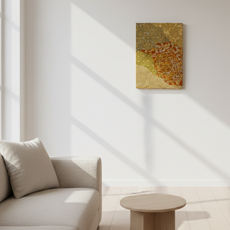 唐紋様【正絹帯ファブリックパネル大】OPB-10