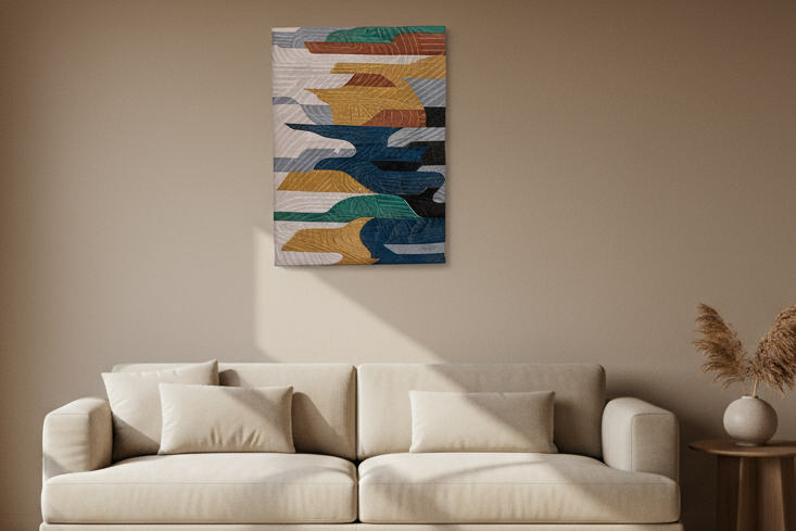Kimono Fabric Art Panel Handmade Japanese Textile Home Decor