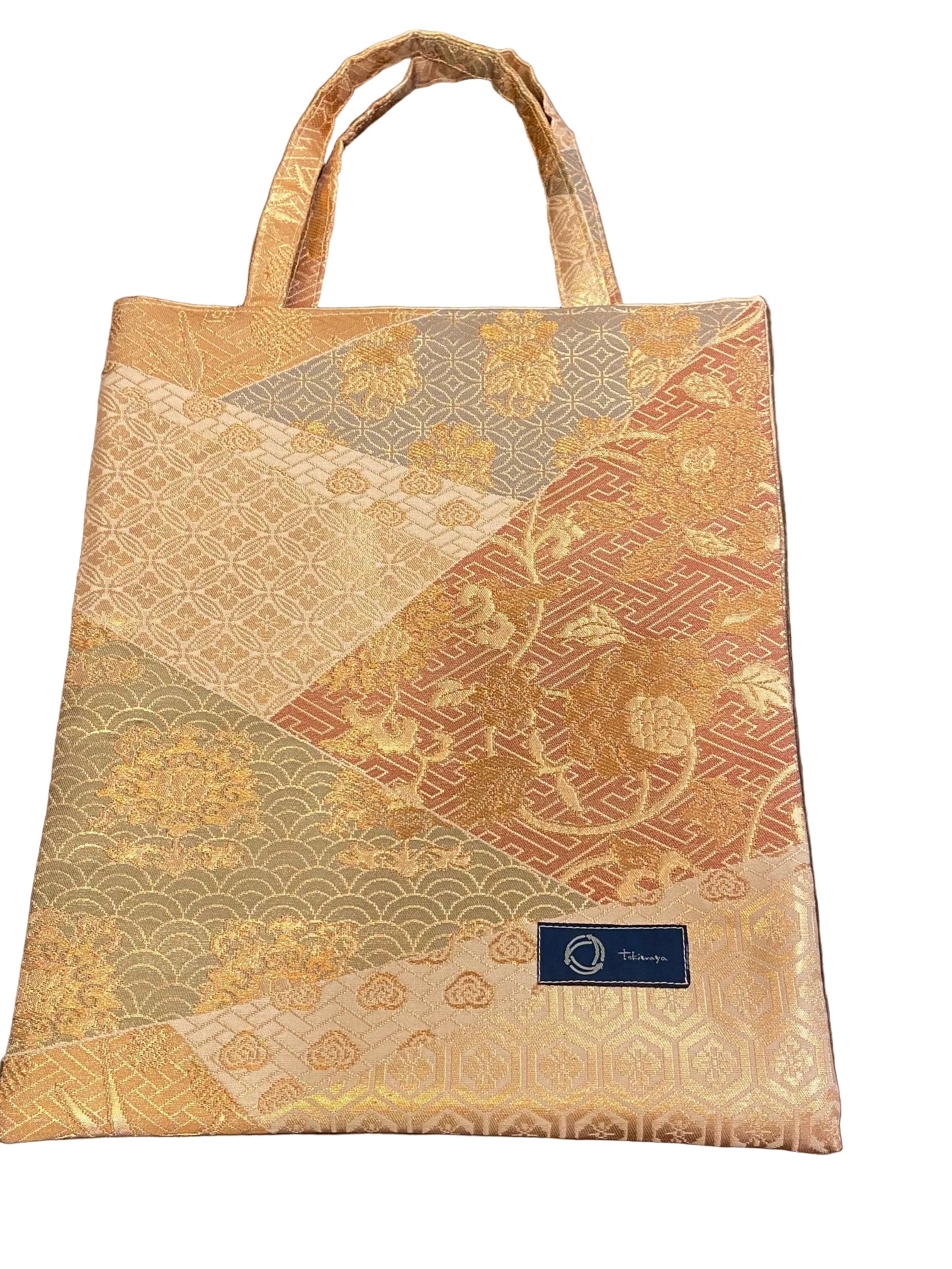 Japanese Kimono Silk Tote Bag, Vintage Obi Handmade Bag, Upcycled Sustainable Gift, One of a Kind Eco Bag【KB-28】