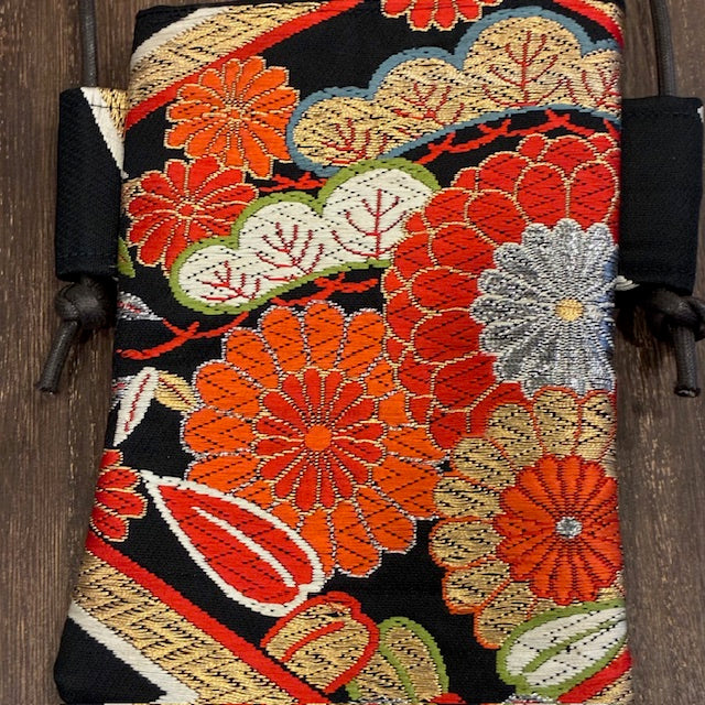 Japanese Obi Phone Bag, Japanese Silk Crossbody, Obi Smartphone Shoulder Bag, One of a Kind Gift, Lightweight Travel Bag【SS-03】