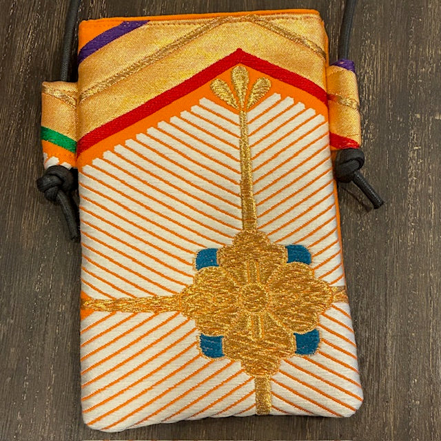 Borsa Obi per telefono giapponese, borsa a tracolla in seta giapponese, borsa a tracolla per smartphone Obi, regalo unico, borsa da viaggio leggera【SS-02】