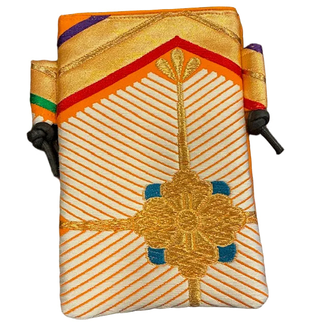 Kimono Obi Smartphone Shoulder Bag Handmade Japanese Textile Crossbody Pouch