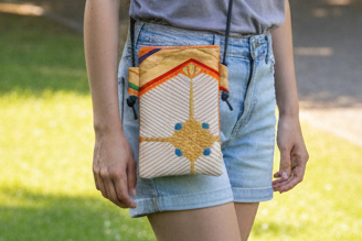 Borsa Obi per telefono giapponese, borsa a tracolla in seta giapponese, borsa a tracolla per smartphone Obi, regalo unico, borsa da viaggio leggera【SS-02】