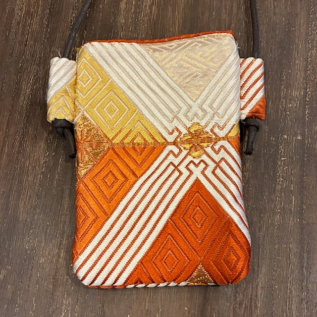 Japanese Obi Phone Bag, Japanese Silk Crossbody, Obi Smartphone Shoulder Bag, One of a Kind Gift, Lightweight Travel Bag【SS-05】