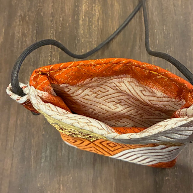 Japanese Obi Phone Bag, Japanese Silk Crossbody, Obi Smartphone Shoulder Bag, One of a Kind Gift, Lightweight Travel Bag【SS-05】