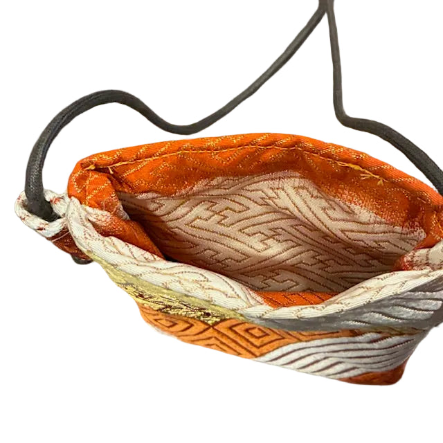 Kimono Obi Smartphone Shoulder Bag Handmade Japanese Textile Crossbody Pouch