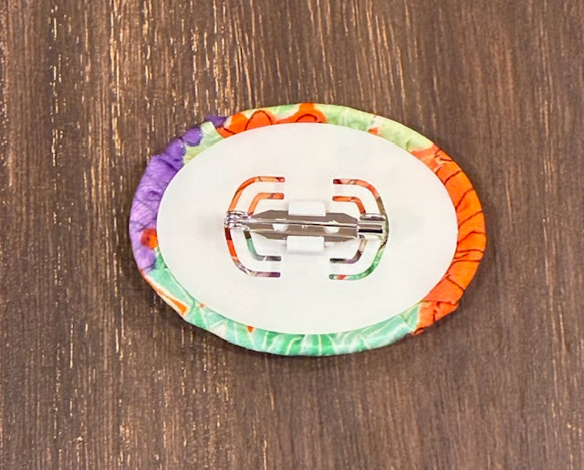 Japanese Kimono Silk Brooch / Japanese Vintage Obi Pin / Floral Statement Brooch / Unique Handmade Gift / Wearable Art【VKB-04】