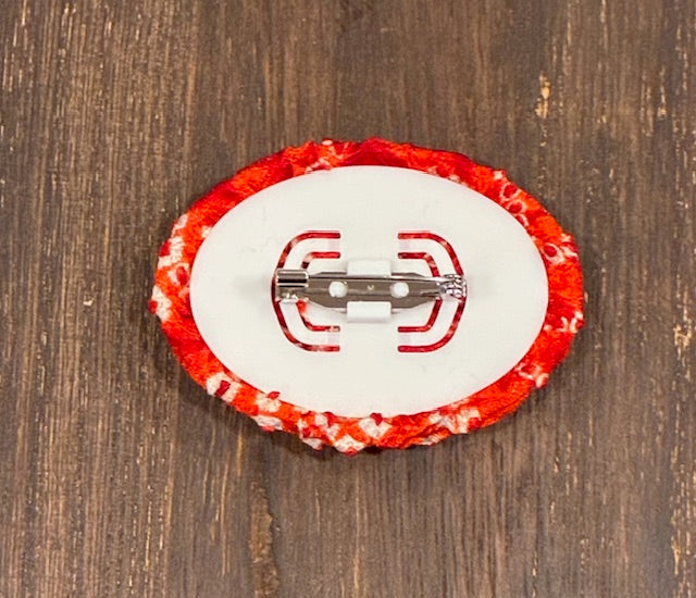 Japanese Kimono Silk Brooch / Japanese Vintage Obi Pin / Floral Statement Brooch / Unique Handmade Gift / Wearable Art【VKB-05】