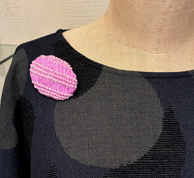 Japanese Kimono Silk Brooch / Japanese Vintage Obi Pin / Floral Statement Brooch / Unique Handmade Gift / Wearable Art【VKB-06】