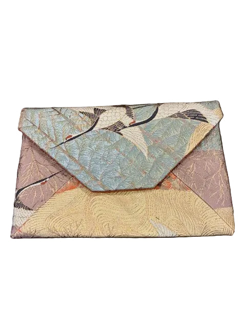 Kimono Sukiya Bag Handmade Japanese Tea Ceremony Clutch from Vintage Obi Fabric