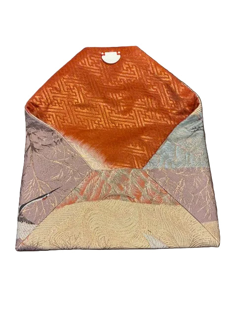 Kimono Sukiya Bag Handmade Japanese Tea Ceremony Clutch from Vintage Obi Fabric