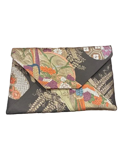 Kimono Sukiya Bag Handmade Japanese Tea Ceremony Clutch from Vintage Obi Fabric