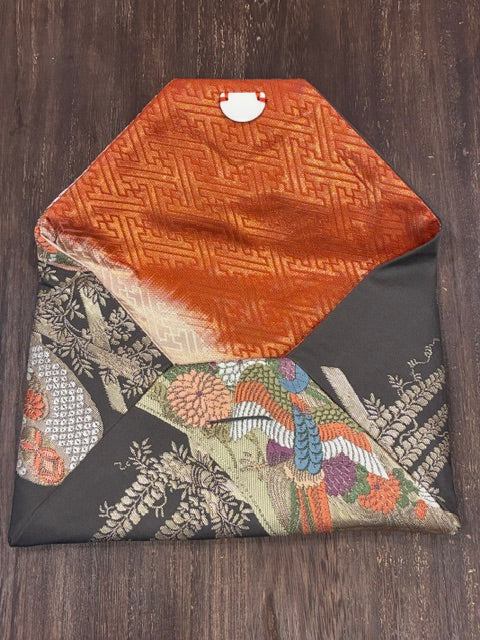 Kimono Sukiya Bag Handmade Japanese Tea Ceremony Clutch from Vintage Obi Fabric