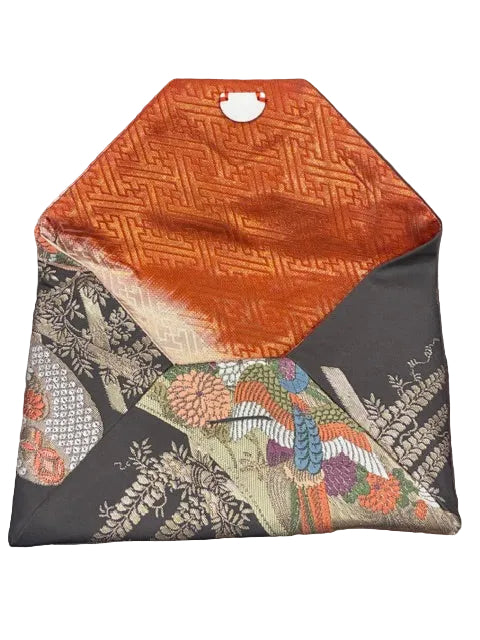 Kimono Sukiya Bag Handmade Japanese Tea Ceremony Clutch from Vintage Obi Fabric