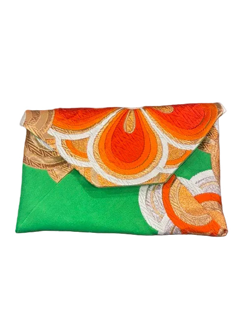 Kimono Sukiya Bag Handmade Japanese Tea Ceremony Clutch from Vintage Obi Fabric