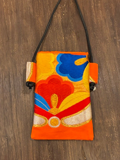 Borsa Obi per telefono giapponese, borsa a tracolla in seta giapponese, borsa a tracolla per smartphone Obi, regalo unico, borsa da viaggio leggera【SS-02】