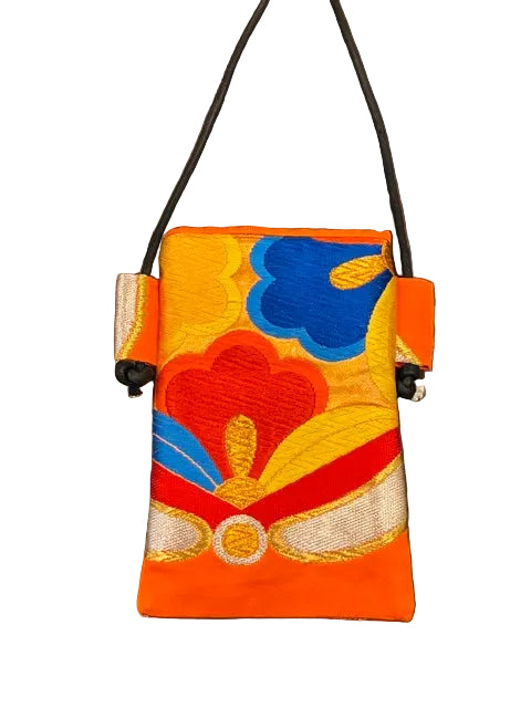 OBI+ Smartphone Shoulder Bag Handmade from Vintage Japanese Obi Fabric