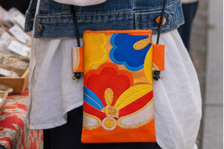 OBI+ Smartphone Shoulder Bag Handmade from Vintage Japanese Obi Fabric