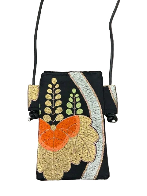 OBI+ Smartphone Shoulder Bag Handmade from Vintage Japanese Obi Fabric
