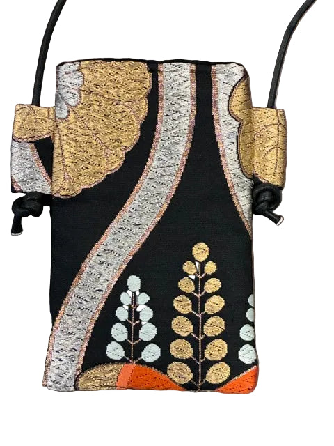 OBI+ Smartphone Shoulder Bag Handmade from Vintage Japanese Obi Fabric