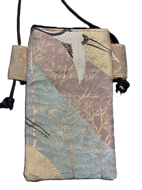 Borsa Obi per telefono giapponese, borsa a tracolla in seta giapponese, borsa a tracolla per smartphone Obi, regalo unico, borsa da viaggio leggera【SS-02】