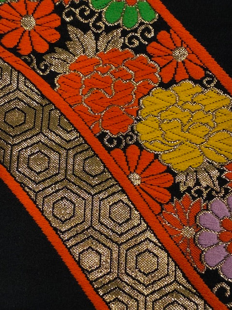 Japanese Kimono Silk Tote Bag, Vintage Obi Handmade Bag, Upcycled Sustainable Gift, One of a Kind Eco Bag【KB-24B】