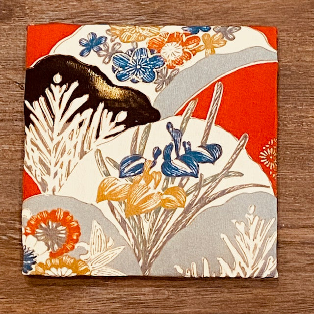 御所時文様【正絹着物ファブリックパネル2枚セット】KP2-02