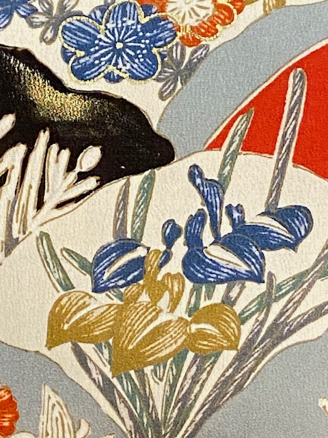 御所時文様【正絹着物ファブリックパネル2枚セット】KP2-02