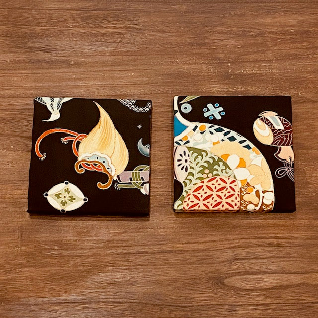 宝尽くし【正絹着物ファブリックパネル2枚セット】KP2-01