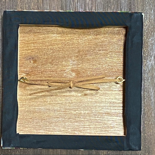 梅と菊【正絹着物ファブリックパネル2枚セット】KP2-05