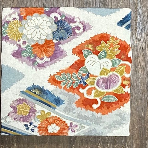 Arte da parete Kimono / Pannello tessile vintage giapponese in seta / Arte su tessuto incorniciata / Arredamento Wabi Sabi / Interno giapponese unico【KP2-08】