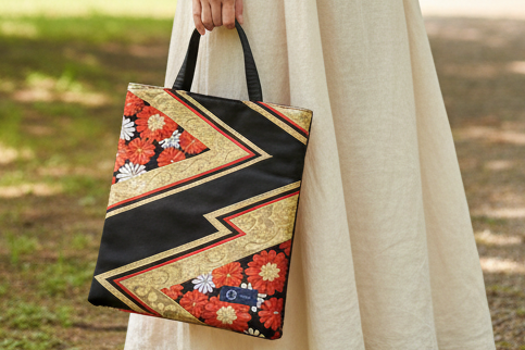 Japanese Kimono Silk Tote Bag, Vintage Obi Handmade Bag, Upcycled Sustainable Gift, One of a Kind Eco Bag【KB-31】