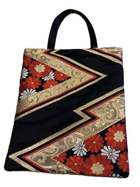 Japanese Kimono Silk Tote Bag, Vintage Obi Handmade Bag, Upcycled Sustainable Gift, One of a Kind Eco Bag【KB-31】