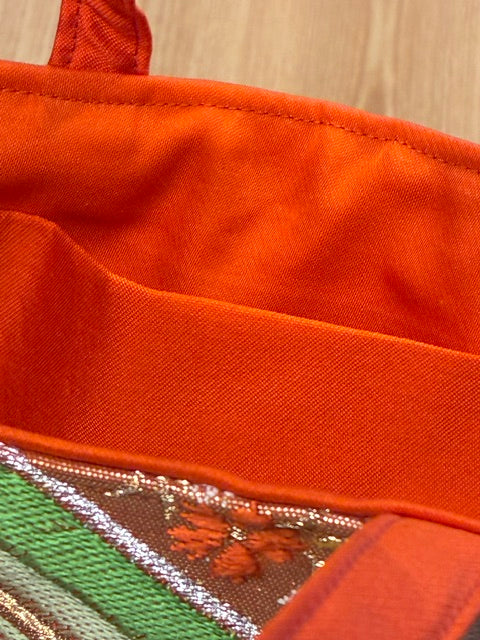Japanese Kimono Silk Tote Bag, Vintage Obi Handmade Bag, Upcycled Sustainable Gift, One of a Kind Eco Bag【KB-33】