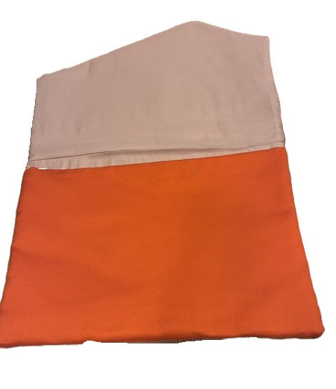 One-of-a-Kind Japanese Obi Laptop Sleeve & Clutch – Vintage Silk, Orange & Geometric Pattern【OS-04】