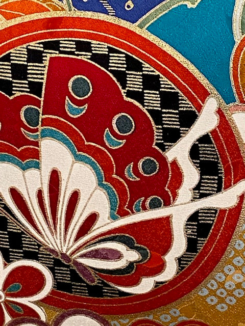 Arte da parete Kimono / Pannello in tessuto di seta vintage giapponese / Arte su tessuto incorniciata / Decorazione Wabi Sabi / Interni giapponesi unici 【KP-02】