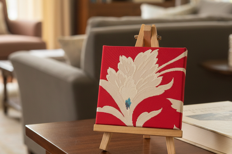 Decorazione da parete con kimono / Pannello tessile vintage giapponese in seta / Quadro in tessuto incorniciato / Decorazione Wabi Sabi / Interni giapponesi unici 【OP-12】