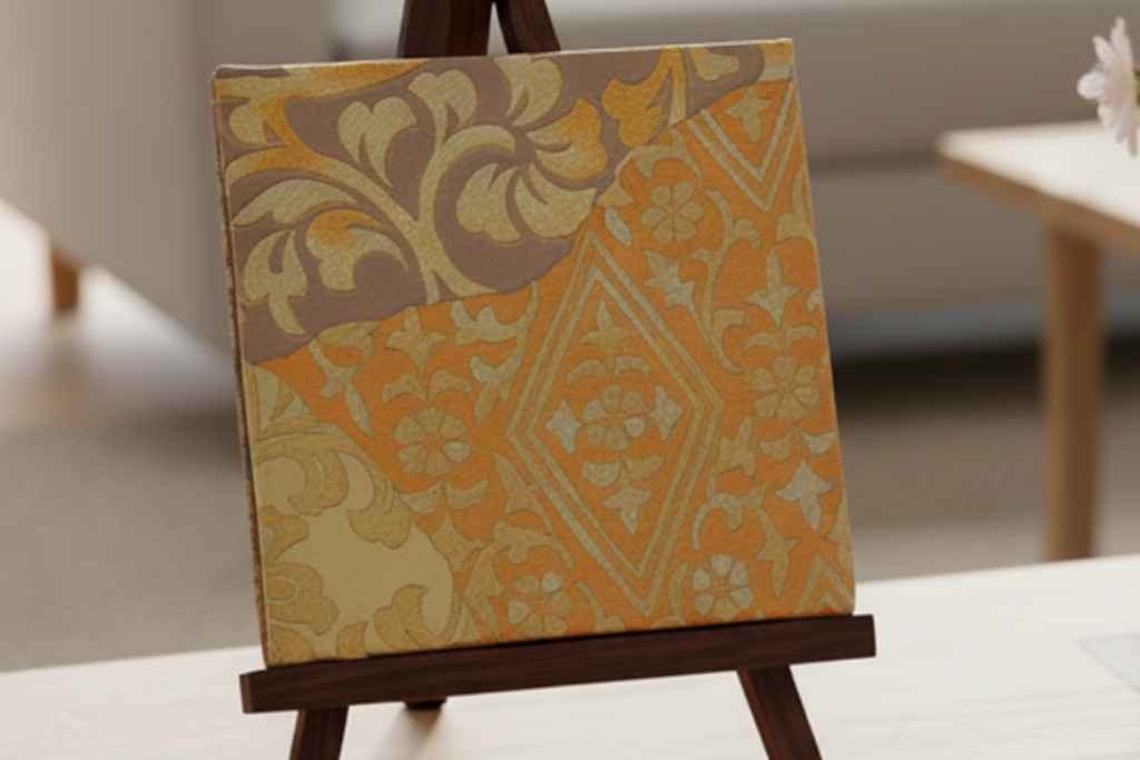 Kimono Wall Art / Japanese Vintage Silk Textile Panel / Framed Fabric Art / Wabi Sabi Decor / Unique Japanese Interior【OP-11】