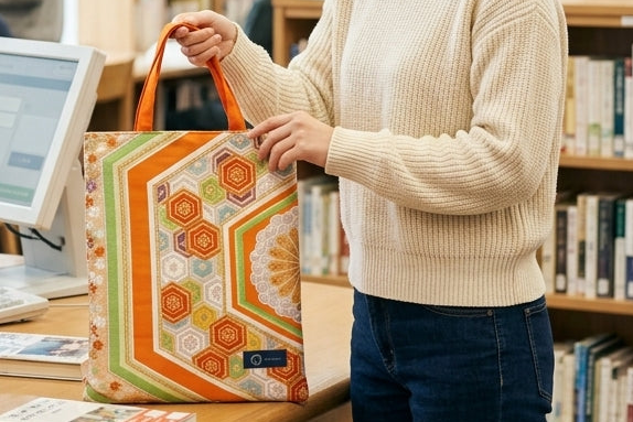 Japanese Kimono Silk Tote Bag, Vintage Obi Handmade Bag, Upcycled Sustainable Gift, One of a Kind Eco Bag【KB-33】