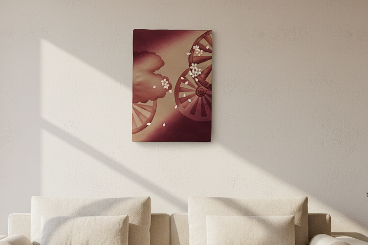 Kimono Fabric Art Panel Handmade Japanese Textile Home Decor