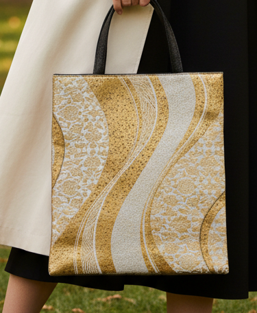 Borsa di seta kimono / Tote bag vintage in obi / Borsa fatta a mano giapponese / Pezzo unico / Regalo riciclato sostenibile【KB-14】