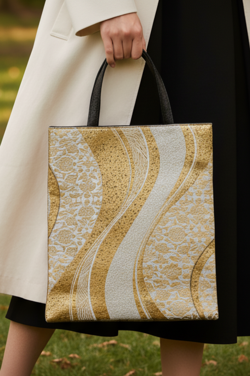 Kimono Silk Bag / Vintage Obi Tote / Japanese Handmade Bag / One of a Kind / Sustainable Upcycled Gift【KB-14】