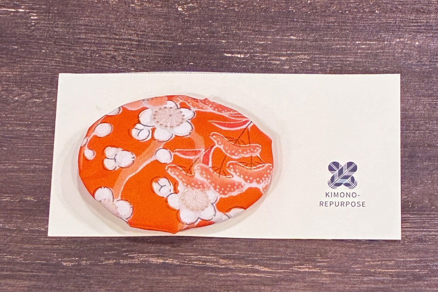 Japanese Kimono Silk Brooch / Japanese Vintage Obi Pin / Floral Statement Brooch / Unique Handmade Gift / Wearable Art【VKB-18】