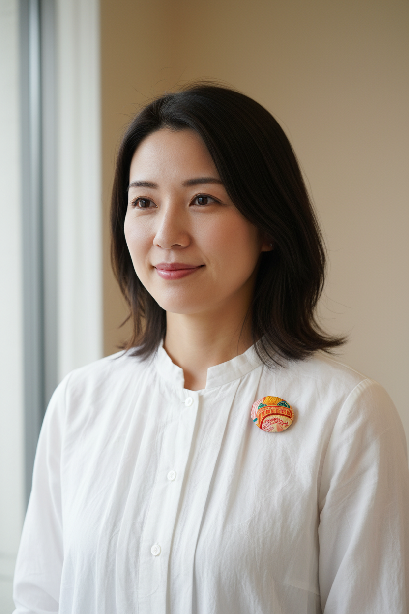 Japanese Kimono Silk Brooch / Japanese Vintage Obi Pin / Floral Statement Brooch / Unique Handmade Gift / Wearable Art【VKB-17】
