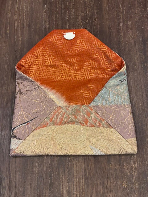 Kimono Sukiya Bag Handmade Japanese Tea Ceremony Clutch from Vintage Obi Fabric