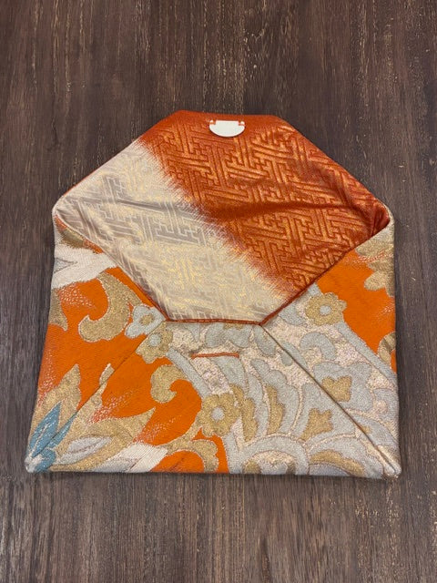 Kimono Sukiya Bag Handmade Japanese Tea Ceremony Clutch from Vintage Obi Fabric
