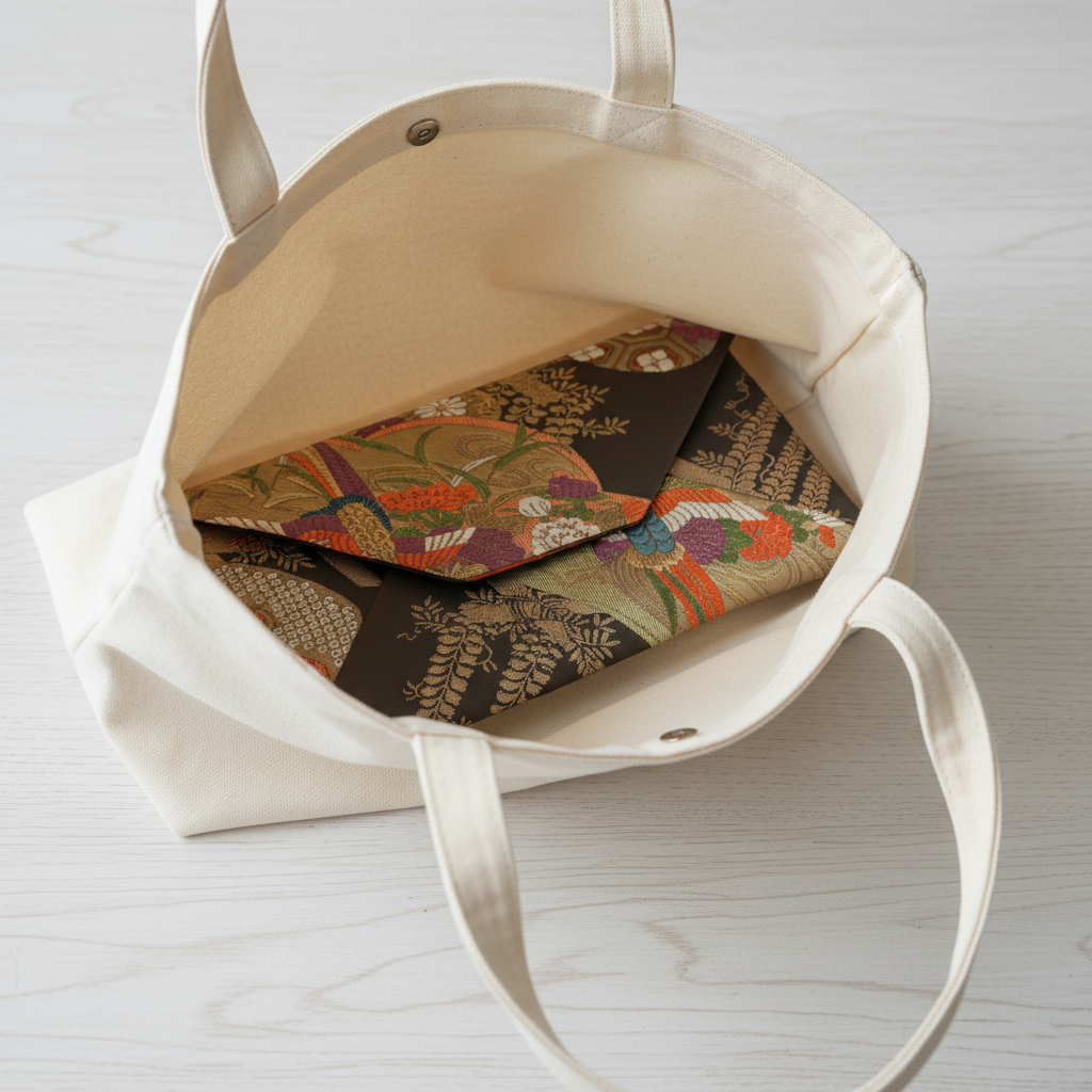 Kimono Sukiya Bag Handmade Japanese Tea Ceremony Clutch from Vintage Obi Fabric